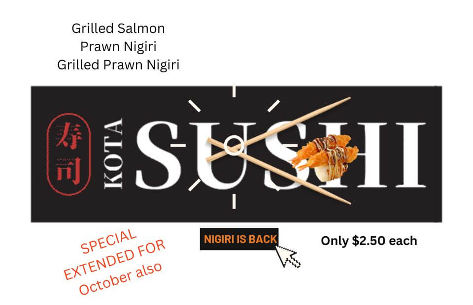 Kota Sushi’s Nigiri Special Offer Extended for October!